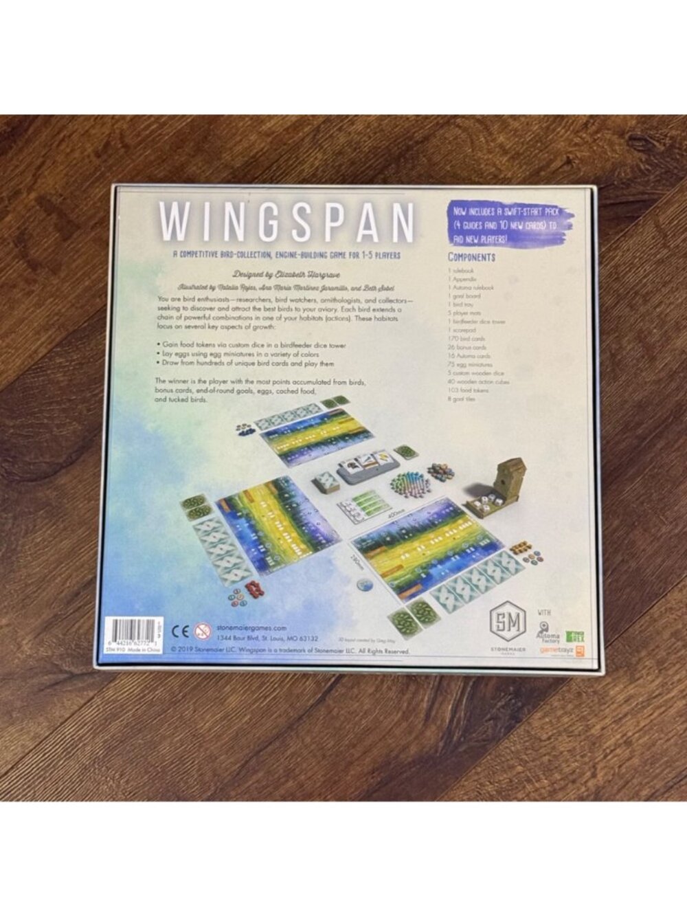 Wingspan Base Game Elizabeth Hargrave Stonemaier Engine-Building Board Game - Picture 3 of 3